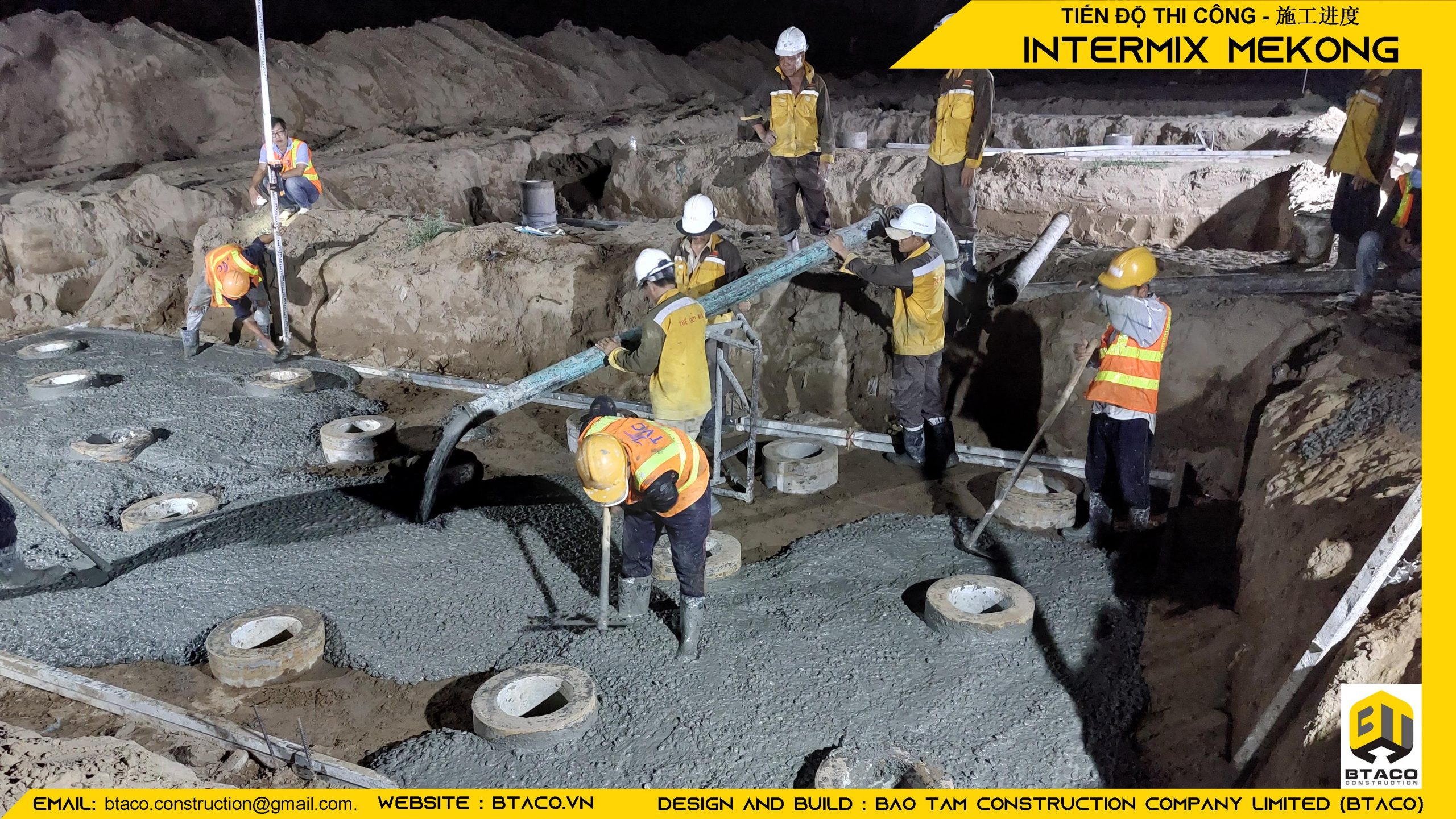 Bột trộn Intermix thi công móng