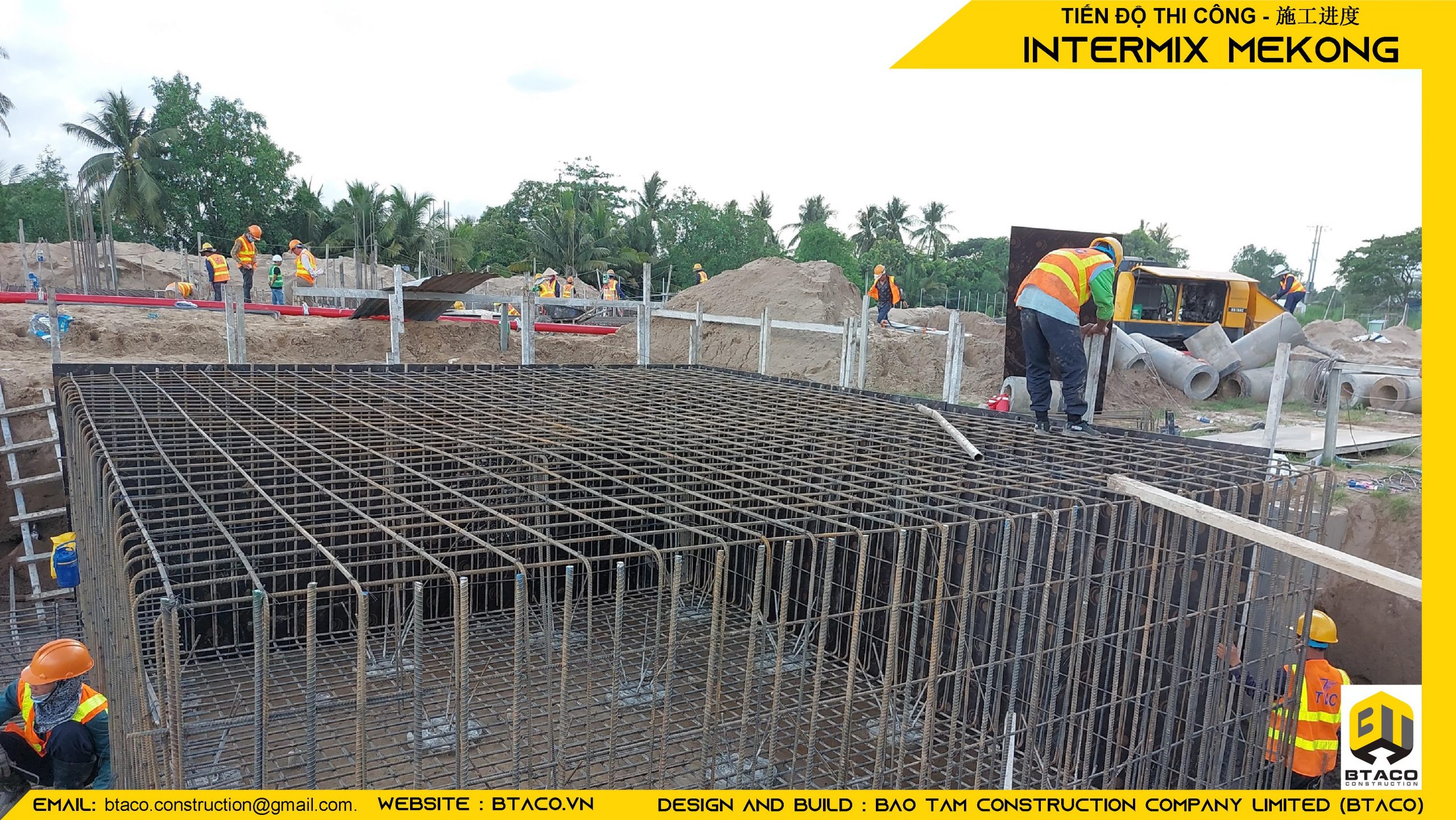 Bột trộn Intermix thi công móng