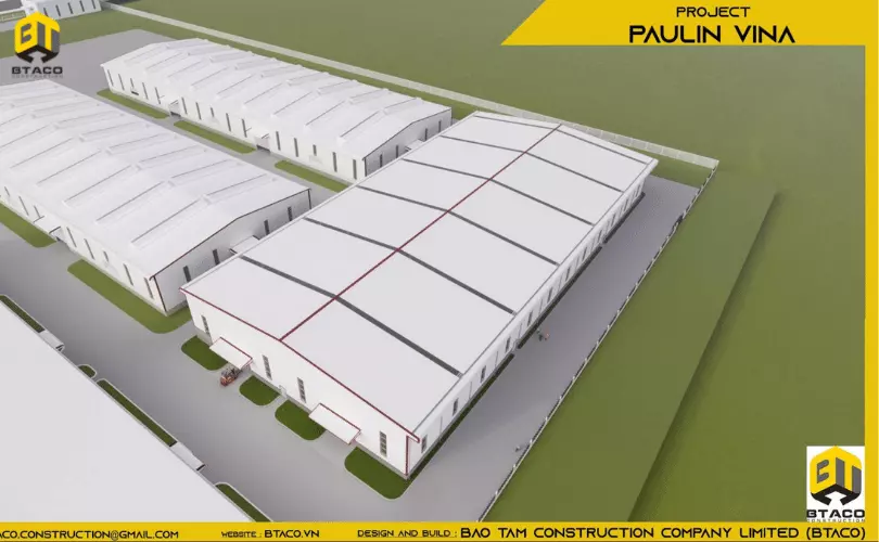 Mô hình 3D dự án công trình Paulin Vina của BTACO